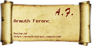 Armuth Ferenc névjegykártya