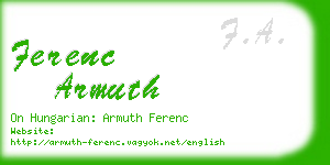 ferenc armuth business card